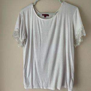White Lace Sleeve Blouse